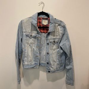 Studded light wash jean jacket